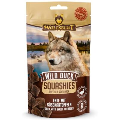 Wolfsblut – Wild Duck Squashies Softe Snacks mit natürlichen Zutaten und wertvollen Superfoods für ausgewachsene Hunde. Getreidefreier Hundesnack ohne Zusatzstoffe im Beutel 8x100g Ente Wolfsblut – Wild Duck Squashies Softe Snacks mit natürlichen Zutaten und wertvollen Superfoods für ausgewachsene Hunde. Getreidefreier Hundesnack ohne Zusatzstoffe im Beutel 8x100g Ente