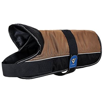 Knuffelwuff 13929-019 Hundemantel Funktionstextil reflektierend mit Kragen, braun/schwarz Knuffelwuff 13929-019 Hundemantel Funktionstextil reflektierend mit Kragen, braun/schwarz