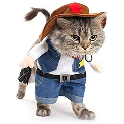 Meihejia Cowboy Jacke/Löwe Mähne – Super Süsse Kostüme für Kleine Hunde & Katzen, M, Denim Jacket Meihejia Cowboy Jacke/Löwe Mähne – Super Süsse Kostüme für Kleine Hunde & Katzen, M, Denim Jacket