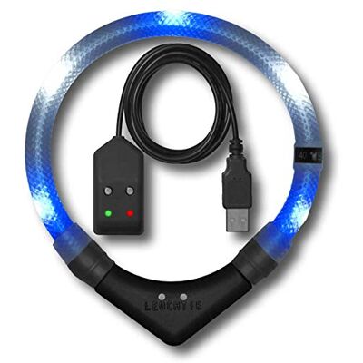 LEUCHTIE ® Easy Charge Bewegungssensor blau-weiß 40 extrem helles Leuchthalsband für Hunde 25 h Leuchtdauer USB aufladbar LEUCHTIE ® Easy Charge Bewegungssensor blau-weiß 40 extrem helles Leuchthalsband für Hunde 25 h Leuchtdauer USB aufladbar