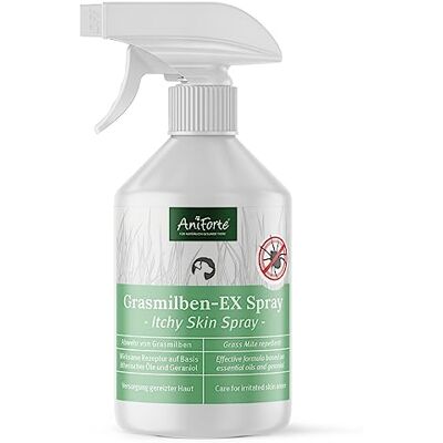 AniForte Grasmilben-EX Spray 500ml Grasmilbenspray für Hunde, effektive & langzeitige Abwehr gegen Grasmilben & Parasiten, beruhigt gereizte Haut & lindert Juckreiz AniForte Grasmilben-EX Spray 500ml Grasmilbenspray für Hunde, effektive & langzeitige Abwehr gegen Grasmilben & Parasiten, beruhigt gereizte Haut & lindert Juckreiz