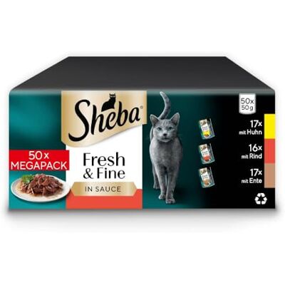 Sheba CATCARE Pouch Wet Fresh & FINE (Meat) Chunks IN Gravy Adult 50G Multipack Standard Sheba CATCARE Pouch Wet Fresh & FINE (Meat) Chunks IN Gravy Adult 50G Multipack Standard