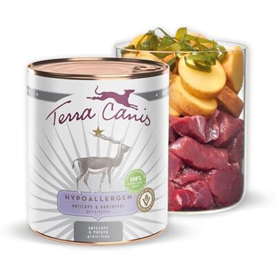 Terra Canis Antilope mit Kartoffel, Hypoallergen Nassfutter für Hunde, 800g 100% Lebensmittelqualität aller Rohstoffe, nur eine tierische Proteinquelle, allergenarm, getreide- und glutenfrei Terra Canis Antilope mit Kartoffel, Hypoallergen Nassfutter für Hunde, 800g 100% Lebensmittelqualität aller Rohstoffe, nur eine tierische Proteinquelle, allergenarm, getreide- und glutenfrei