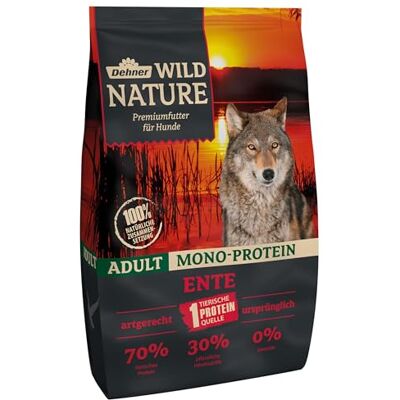 Dehner Wild Nature Hundefutter Mono Protein, Trockenfutter getreidefrei / zuckerfrei, für ausgewachsene Hunde, Ente / Fisch, 4 kg Dehner Wild Nature Hundefutter Mono Protein, Trockenfutter getreidefrei / zuckerfrei, für ausgewachsene Hunde, Ente / Fisch, 4 kg