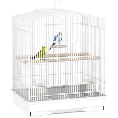 PawHut Vogelkäfig Vogelvoliere für Wellensittich 46,5 x 36 x 59 cm Weiß Vogelhaus, Vogelbauer, mit Ausnehmbarer Bodenschale PawHut Vogelkäfig Vogelvoliere für Wellensittich 46,5 x 36 x 59 cm Weiß Vogelhaus, Vogelbauer, mit Ausnehmbarer Bodenschale