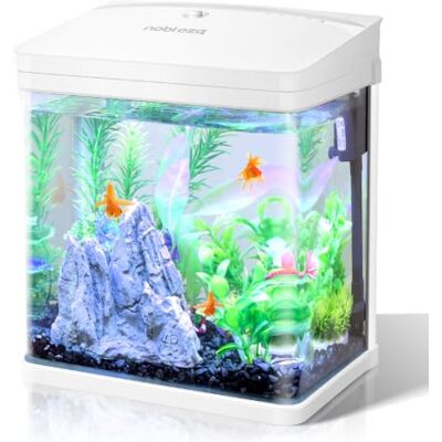 Nobleza Nano-Fischtank-Aquarium mit LED-Leuchten & Filtersystem, tropischeAquarien, 7 Liter, Weiß Nobleza Nano-Fischtank-Aquarium mit LED-Leuchten & Filtersystem, tropischeAquarien, 7 Liter, Weiß