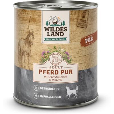 WILDES LAND Pferd mit Distelöl PUR Adult Nassfutter für Hunde 12 x 800 g WILDES LAND Pferd mit Distelöl PUR Adult Nassfutter für Hunde 12 x 800 g