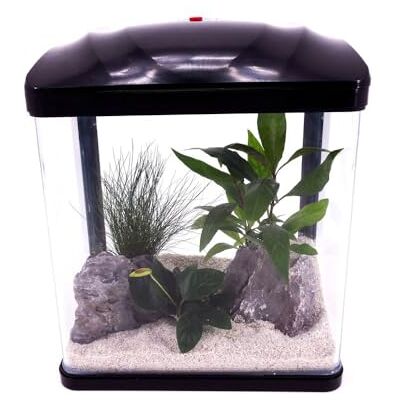 AquaOne Aquarium Komplettset LED mit Pumpe HR-230 schwarz I Kleines Nanoaquarium 7 Liter I Mini Nano Becken Set für Fische und Garnelen AquaOne Aquarium Komplettset LED mit Pumpe HR-230 schwarz I Kleines Nanoaquarium 7 Liter I Mini Nano Becken Set für Fische und Garnelen