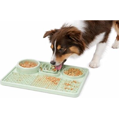 Flamingo hundenapf katzennapf leckmatte Hund Pengu rechteckig hellgrün 30,5x20,5 cm silikon 2 in 1 napf und leckmatte mit saugnäpfen Flamingo hundenapf katzennapf leckmatte Hund Pengu rechteckig hellgrün 30,5x20,5 cm silikon 2 in 1 napf und leckmatte mit saugnäpfen