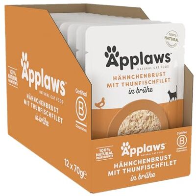 Applaws Huhn & Thunfisch Brühe Katzenfutter - 12 x 70g Applaws Huhn & Thunfisch Brühe Katzenfutter - 12 x 70g