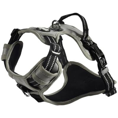 Bobby Rando Walk Hundegeschirr Größe XS, aus reflektierendem Nylon, verstellbare Schnallen mit sicherem Verschluss, einfach zu tragen, Grau Rundhalsausschnitt 20-32 cm, Brustumfang 36-43 cm Bobby Rando Walk Hundegeschirr Größe XS, aus reflektierendem Nylon, verstellbare Schnallen mit sicherem Verschluss, einfach zu tragen, Grau Rundhalsausschnitt 20-32 cm, Brustumfang 36-43 cm