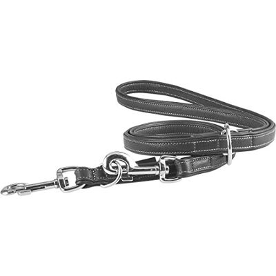 Knuffelwuff Midpines Hundeleine, Leder, verstellbar, Länge 200 cm, Breite 20 mm, Schwarz Knuffelwuff Midpines Hundeleine, Leder, verstellbar, Länge 200 cm, Breite 20 mm, Schwarz