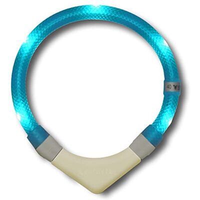 LEUCHTIE ® Plus NL Leuchthalsband Hund batteriebetrieben, nachleuchtend phosphoreszierendes Batterieteil, wasserdichtes LED Halsband, 100h Leuchtdauer, enorm hell, türkis Größe 52,5 LEUCHTIE ® Plus NL Leuchthalsband Hund batteriebetrieben, nachleuchtend phosphoreszierendes Batterieteil, wasserdichtes LED Halsband, 100h Leuchtdauer, enorm hell, türkis Größe 52,5
