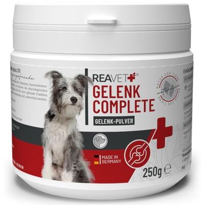 ReaVET Gelenk Complete Gelenkpulver für Hunde Naturprodukt mit Grünlippmuschel Hund, Teufelskralle, Lachs-Mehl I Gelenk Pulver für ausgewachsene und Senioren-Hunde ReaVET Gelenk Complete Gelenkpulver für Hunde Naturprodukt mit Grünlippmuschel Hund, Teufelskralle, Lachs-Mehl I Gelenk Pulver für ausgewachsene und Senioren-Hunde