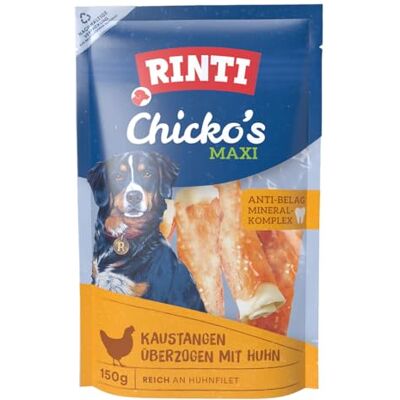 Rinti Chicko's Maxi Kaustange mit Huhn Kausnack für Hunde 150 g Ergänzungsfuttermittel Mit Mineralkomplex zur Unterstützung der täglichen Zahnpflege Mit Hühnerfilet Rinti Chicko's Maxi Kaustange mit Huhn Kausnack für Hunde 150 g Ergänzungsfuttermittel Mit Mineralkomplex zur Unterstützung der täglichen Zahnpflege Mit Hühnerfilet