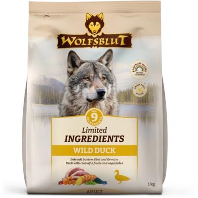 Wolfsblut – Wild Duck Adult Limited Ingredients Trockenfutter mit maximal 9 Zutaten, ideal für ernährungssensible Hunde. Getreidefreies Alleinfutter ohne Zusatzstoffe im Beutel 5x1kg Ente Wolfsblut – Wild Duck Adult Limited Ingredients Trockenfutter mit maximal 9 Zutaten, ideal für ernährungssensible Hunde. Getreidefreies Alleinfutter ohne Zusatzstoffe im Beutel 5x1kg Ente