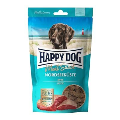 Happy Dog MeatSnack Nordseeküste Ente, 75 g Fleischsnack getreidefrei Fleischsnack mit 60 % Ente, getreidefrei, Rezeptur ohne Zuckerzusatz, ideal für sensible Hunde Happy Dog MeatSnack Nordseeküste Ente, 75 g Fleischsnack getreidefrei Fleischsnack mit 60 % Ente, getreidefrei, Rezeptur ohne Zuckerzusatz, ideal für sensible Hunde