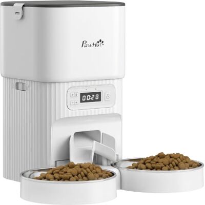 PawHut Futterautomat Katze 4L mit 2 Edelstahlnäpfen für Katze und Hund Katzenfutter Automat, 1–6 Mahlzeiten pro Tag, Anti-Verstopfungs-Design, LCD Anzeige, Futterspender PawHut Futterautomat Katze 4L mit 2 Edelstahlnäpfen für Katze und Hund Katzenfutter Automat, 1–6 Mahlzeiten pro Tag, Anti-Verstopfungs-Design, LCD Anzeige, Futterspender