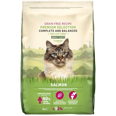 Amazon Katzenfutter für ausgewachsene Katzen, Fein zubereitetes Trockenfutter mit frischem Lachs, Getreidefreie Rezeptur, 3 kg (1er-Pack)(Zuvor eine Marke von Lifelong, gleiches Produkt) Amazon Katzenfutter für ausgewachsene Katzen, Fein zubereitetes Trockenfutter mit frischem Lachs, Getreidefreie Rezeptur, 3 kg (1er-Pack)(Zuvor eine Marke von Lifelong, gleiches Produkt)