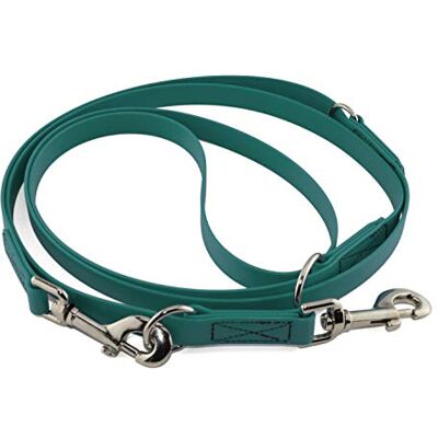 LENNIE Verstellbare BioThane Führleine, 13mm breit, 2m lang, Petrol/Teal, genäht, Doppelleine LENNIE Verstellbare BioThane Führleine, 13mm breit, 2m lang, Petrol/Teal, genäht, Doppelleine