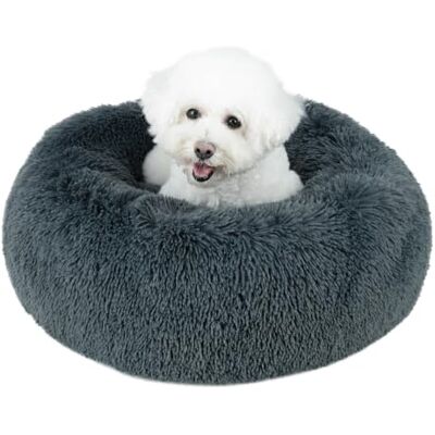 Best Pet Supplies Rundes Hundebett mit Wendekissen, luxuriös, weich, maschinenwaschbar, für kleine und mittelgroße Rassen, Dunkelgrau Best Pet Supplies Rundes Hundebett mit Wendekissen, luxuriös, weich, maschinenwaschbar, für kleine und mittelgroße Rassen, Dunkelgrau