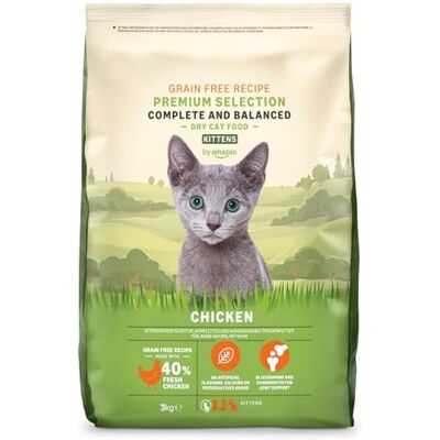 Amazon Katzenfutter für junge Katzen (Junior), Fein zubereitetes Trockenfutter mit frischem Huhn, Getreidefreie Rezeptur, 3 kg (1er-Pack)(Zuvor eine Marke von Lifelong, gleiches Produkt) Amazon Katzenfutter für junge Katzen (Junior), Fein zubereitetes Trockenfutter mit frischem Huhn, Getreidefreie Rezeptur, 3 kg (1er-Pack)(Zuvor eine Marke von Lifelong, gleiches Produkt)