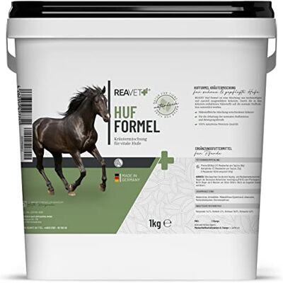 ReaVET Hufformel Pferde und Ponys 1 kg Naturprodukt aus nährstoffreichen Kräutern für gesunde, Starke Hufe, Futterergänzung, natürliche Hufpflege ReaVET Hufformel Pferde und Ponys 1 kg Naturprodukt aus nährstoffreichen Kräutern für gesunde, Starke Hufe, Futterergänzung, natürliche Hufpflege