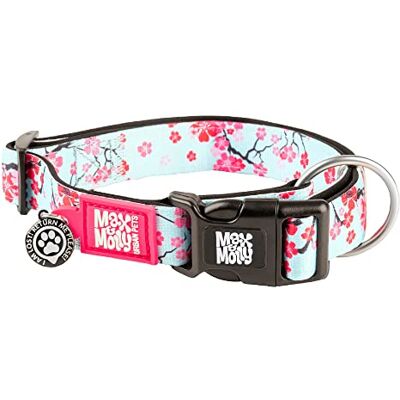 Max & Molly Urban Pets Max & Molly Gotcha! Hundehalsband Halsband Hund mit Smart ID, gepolstertes Neopren Halsband mit Design für große Hunde, wasserdicht, bequem, verstellbar, Cherry Bloom, L Max & Molly Urban Pets Max & Molly Gotcha! Hundehalsband Halsband Hund mit Smart ID, gepolstertes Neopren Halsband mit Design für große Hunde, wasserdicht, bequem, verstellbar, Cherry Bloom, L