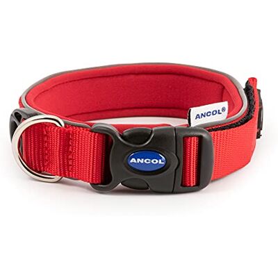 Ancol Rotes Nylon-Polsterhalsband - Halsbänder Ancol Rotes Nylon-Polsterhalsband - Halsbänder