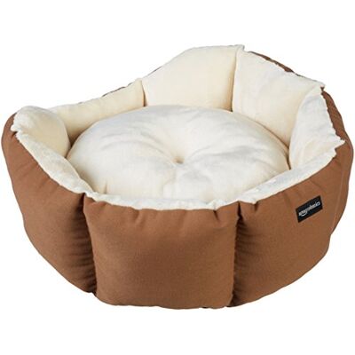 Amazon Achteckiges Haustierbett für Hund oder Katze, L 50 x B 50 x H 20 cm, Braun & Elfenbein Amazon Achteckiges Haustierbett für Hund oder Katze, L 50 x B 50 x H 20 cm, Braun & Elfenbein