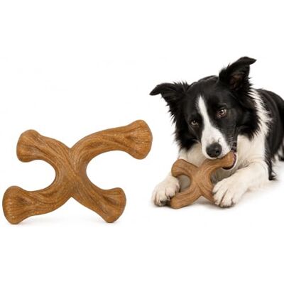 Flamingo hundespielzeug Kauspielzeug mit Rindfleischgeschmack Nyl'o Wood X-Form Kunststoff und Holzfasern Zahnpflege für Hunde Flamingo hundespielzeug Kauspielzeug mit Rindfleischgeschmack Nyl'o Wood X-Form Kunststoff und Holzfasern Zahnpflege für Hunde
