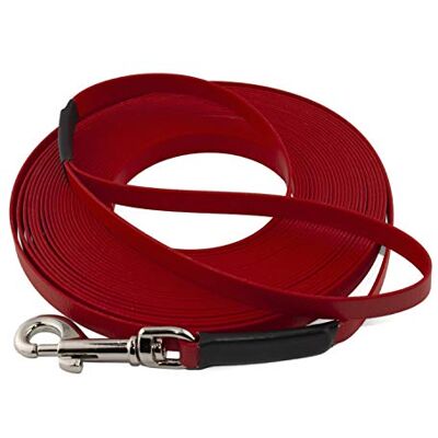 LENNIE Leichte BioThane Schleppleine, 9mm, Hunde 5-15kg, 2m lang, mit Handschlaufe, Rot, genäht LENNIE Leichte BioThane Schleppleine, 9mm, Hunde 5-15kg, 2m lang, mit Handschlaufe, Rot, genäht