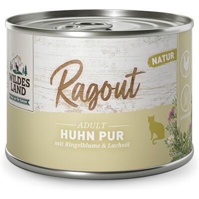 WILDES LAND Ragout Chicken Pure with Marigold & Lachsöl, 180 g WILDES LAND Ragout Chicken Pure with Marigold & Lachsöl, 180 g