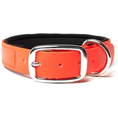 Mystique ® Biothane Halsband Deluxe Neopren 25mm beta neon orange 35-43cm Mystique ® Biothane Halsband Deluxe Neopren 25mm beta neon orange 35-43cm