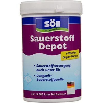 Söll 82716 Sauerstoff Depot Tabs, 30 Tabs für 15000 L 6-Wochen-Depotwirkung langfristige Sauerstoffquelle für Fisch und Teich, ganzjährige Sauerstoffversorgung Söll 82716 Sauerstoff Depot Tabs, 30 Tabs für 15000 L 6-Wochen-Depotwirkung langfristige Sauerstoffquelle für Fisch und Teich, ganzjährige Sauerstoffversorgung