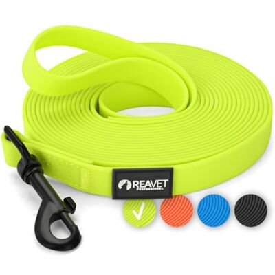 ReaVET Schleppleine für Hunde 5 Meter, Neon Gelb I Robuste & wasserfeste Hundeleine lang I Übungsleine mit Griff, Trainingsleine Laufleine für große & kleine Hunde ReaVET Schleppleine für Hunde 5 Meter, Neon Gelb I Robuste & wasserfeste Hundeleine lang I Übungsleine mit Griff, Trainingsleine Laufleine für große & kleine Hunde