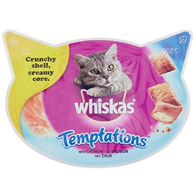 whiskas Snacks Knuspertaschen mit Lachs, 4er Pack (4 x 60 g) whiskas Snacks Knuspertaschen mit Lachs, 4er Pack (4 x 60 g)