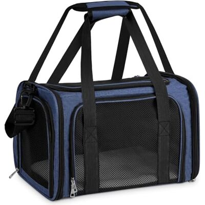 TOFFCAEA Transporttasche für Katze Hund, Hundetransportbox, Faltbare Katzentransportbox, Tragbar, 5kg Katzen Hunde Tragebox, für Kleine Hunde, Katzen (Dunkelblau, L 43 x B 28 x H 28 cm) TOFFCAEA Transporttasche für Katze Hund, Hundetransportbox, Faltbare Katzentransportbox, Tragbar, 5kg Katzen Hunde Tragebox, für Kleine Hunde, Katzen (Dunkelblau, L 43 x B 28 x H 28 cm)