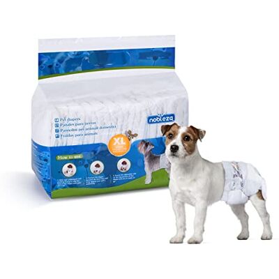 Nobleza Hund Windeln Einweg Weiblich Welpen Training Windeln Super Absorbent Pet Wraps 12 Pack, Größe XL Nobleza Hund Windeln Einweg Weiblich Welpen Training Windeln Super Absorbent Pet Wraps 12 Pack, Größe XL