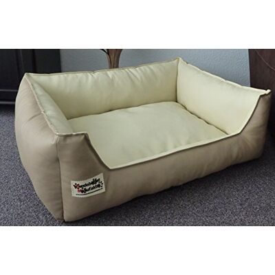 Hundebettenmanufaktur Hundebett Hundesofa Schlafplatz Kunstleder Similpelle Farbe und Größe wählbar von XS bis XXL (155 cm X 105 cm, beige Champagner) Hundebettenmanufaktur Hundebett Hundesofa Schlafplatz Kunstleder Similpelle Farbe und Größe wählbar von XS bis XXL (155 cm X 105 cm, beige Champagner)