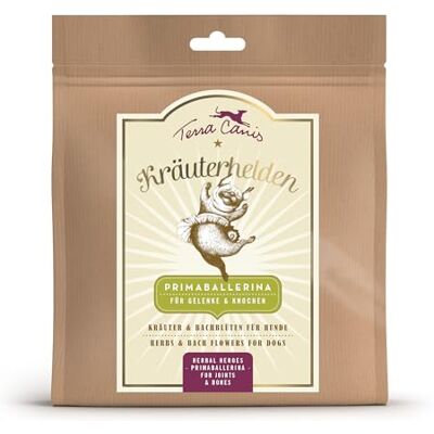 Terra Canis Primaballerina für Gelenke & Knochen, Kräuterhelden, 60g 100% Lebensmittelqualität aller Rohstoffe, Gesundheitskräuter und Bachblüten, unterstützt Gelenke und Knochen Terra Canis Primaballerina für Gelenke & Knochen, Kräuterhelden, 60g 100% Lebensmittelqualität aller Rohstoffe, Gesundheitskräuter und Bachblüten, unterstützt Gelenke und Knochen