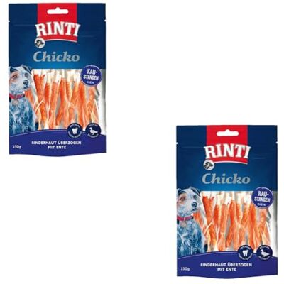Rinti Chicko Kaustangen klein Doppelpack 2 x 150 g Aus bissfester Rinderhaut mit Entenfleisch überzogen Putzkörperchen auf Mineralstoffbasis Wiederverschließbar Rinti Chicko Kaustangen klein Doppelpack 2 x 150 g Aus bissfester Rinderhaut mit Entenfleisch überzogen Putzkörperchen auf Mineralstoffbasis Wiederverschließbar