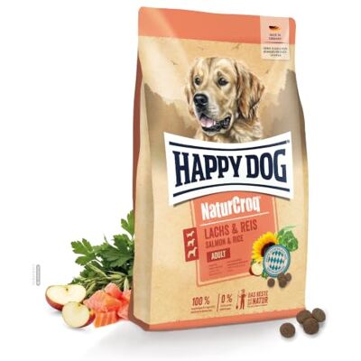 Happy Dog NaturCroq Lachs & Reis Trockenfutter, 11 kg Premium-Trockenfutter mit Natural Life Concept, heimischen Kräutern und 60 % tierischem Protein, für ausgewachsene Hunde Happy Dog NaturCroq Lachs & Reis Trockenfutter, 11 kg Premium-Trockenfutter mit Natural Life Concept, heimischen Kräutern und 60 % tierischem Protein, für ausgewachsene Hunde