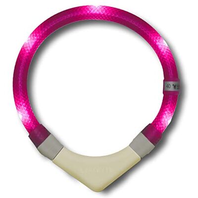 LEUCHTIE ® Plus NL Leuchthalsband Hund batteriebetrieben, nachleuchtend phosphoreszierendes Batterieteil, wasserdichtes LED Halsband, 100h Leuchtdauer, enorm hell, hotpink Größe 52,5 LEUCHTIE ® Plus NL Leuchthalsband Hund batteriebetrieben, nachleuchtend phosphoreszierendes Batterieteil, wasserdichtes LED Halsband, 100h Leuchtdauer, enorm hell, hotpink Größe 52,5