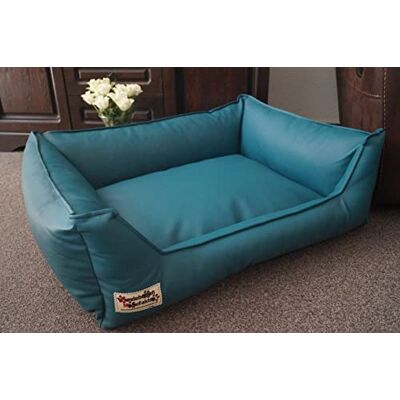 Hundebettenmanufaktur Hundebett Hundesofa Schlafplatz Kunstleder Similpelle Farbe und Größe wählbar von XS bis XXL (155 cm X 105 cm, Petrol) Hundebettenmanufaktur Hundebett Hundesofa Schlafplatz Kunstleder Similpelle Farbe und Größe wählbar von XS bis XXL (155 cm X 105 cm, Petrol)