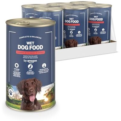 Amazon Hundefutter, nass, Dose, Stücke mit Rind in Sauce, 6 x 1,24 kg Amazon Hundefutter, nass, Dose, Stücke mit Rind in Sauce, 6 x 1,24 kg