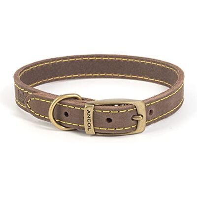 Ancol Timberwolf Hundehalsband aus Leder, 65 cm, zobelbraun Ancol Timberwolf Hundehalsband aus Leder, 65 cm, zobelbraun