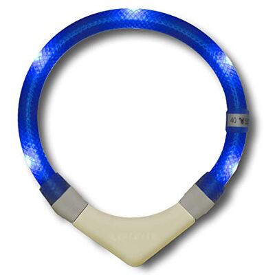 LEUCHTIE ® Plus NL Leuchthalsband Hund batteriebetrieben, nachleuchtend phosphoreszierendes Batterieteil, wasserdichtes LED Halsband, 100h Leuchtdauer, enorm hell, blau Größe 57,5 LEUCHTIE ® Plus NL Leuchthalsband Hund batteriebetrieben, nachleuchtend phosphoreszierendes Batterieteil, wasserdichtes LED Halsband, 100h Leuchtdauer, enorm hell, blau Größe 57,5