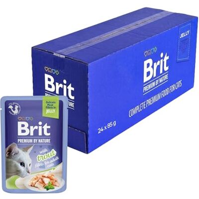 Brit Premium Nassfutter für Katzen, zarte Filets in Gelee mit Forelle, proteinreiches Katzenfutter, 24 x 85 g Brit Premium Nassfutter für Katzen, zarte Filets in Gelee mit Forelle, proteinreiches Katzenfutter, 24 x 85 g
