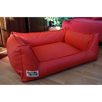 Hundebettenmanufaktur Hundebett Hundesofa Schlafplatz Kunstleder Similpelle 105 cm X 80 cm rot Hundebettenmanufaktur Hundebett Hundesofa Schlafplatz Kunstleder Similpelle 105 cm X 80 cm rot
